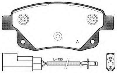 OPEN PARTS bpa125202 -  Комплект тормозных колодок, дисковый тормоз